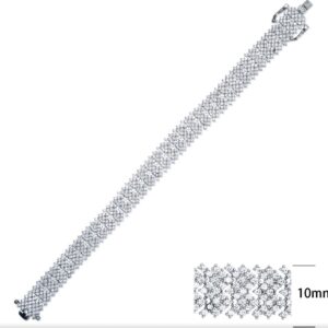 SB06839, Ladies' Moissanite Bracelet, S925, Rhodium Plated, White, 24.05g