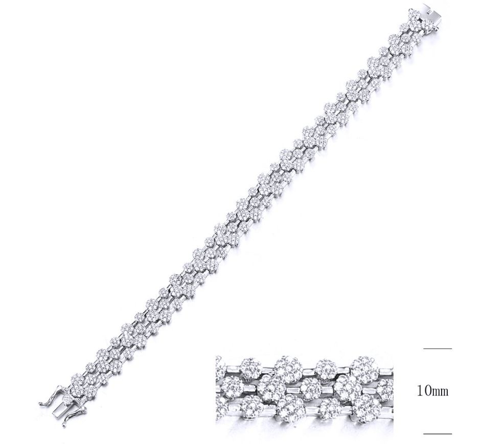 SB11034, Ladies' Moissanite Bracelet, S925, Rhodium Plated, White, 18.74g