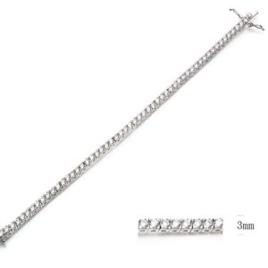 SB07482, Ladies' Moissanite Bracelet, S925, Rhodium Plated, White, 11.88g
