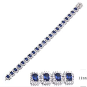 SB10187, Ladies' Moissanite Bracelet, S925, Rhodium Plated, White, 19.19g
