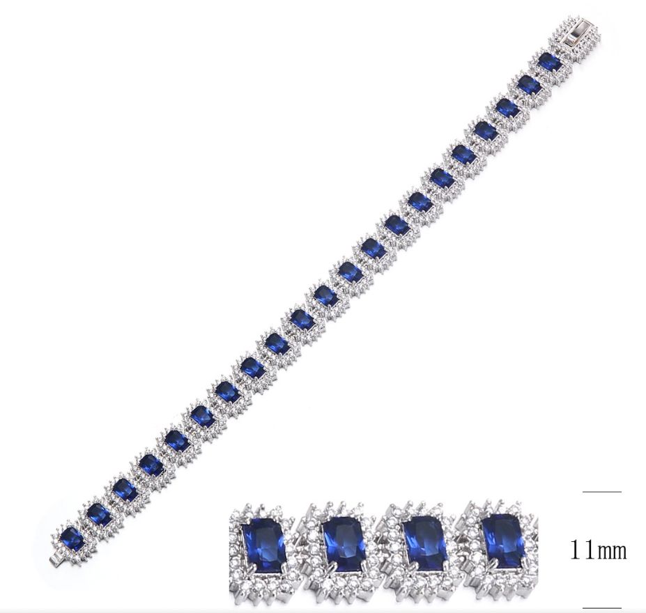 SB10187, Ladies' Moissanite Bracelet, S925, Rhodium Plated, White, 19.19g