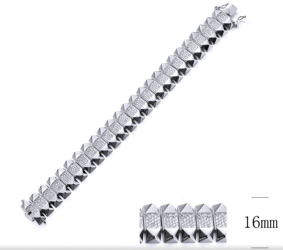 SB12297, Ladies' Moissanite Bracelet, S925, Rhodium Plated, White, 44.33g