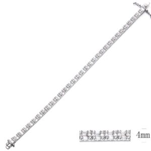 SB09046, Ladies' Moissanite Bracelet, S925, Rhodium Plated, White, 11.08g