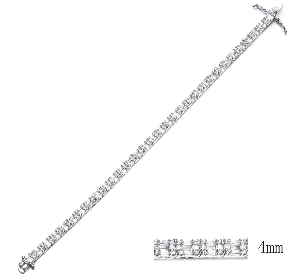 SB09046, Ladies' Moissanite Bracelet, S925, Rhodium Plated, White, 11.08g