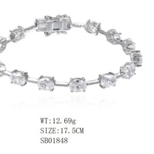 SB01848, Ladies' Moissanite Ring, S925, Rhodium Plated, White, 13.12g