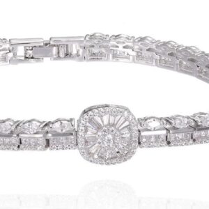 SB16974, Ladies' Moissanite Ring, S925, Rhodium Plated, White, 15.25g
