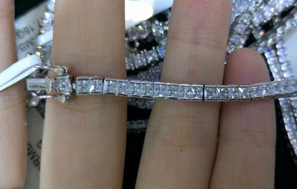 SB02518, Ladies' Moissanite Ring, S925, Rhodium Plated, White, 8.33g