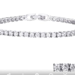 SB06700, Ladies' Moissanite Bracelet, S925, Rhodium Plated, White, 8.93g