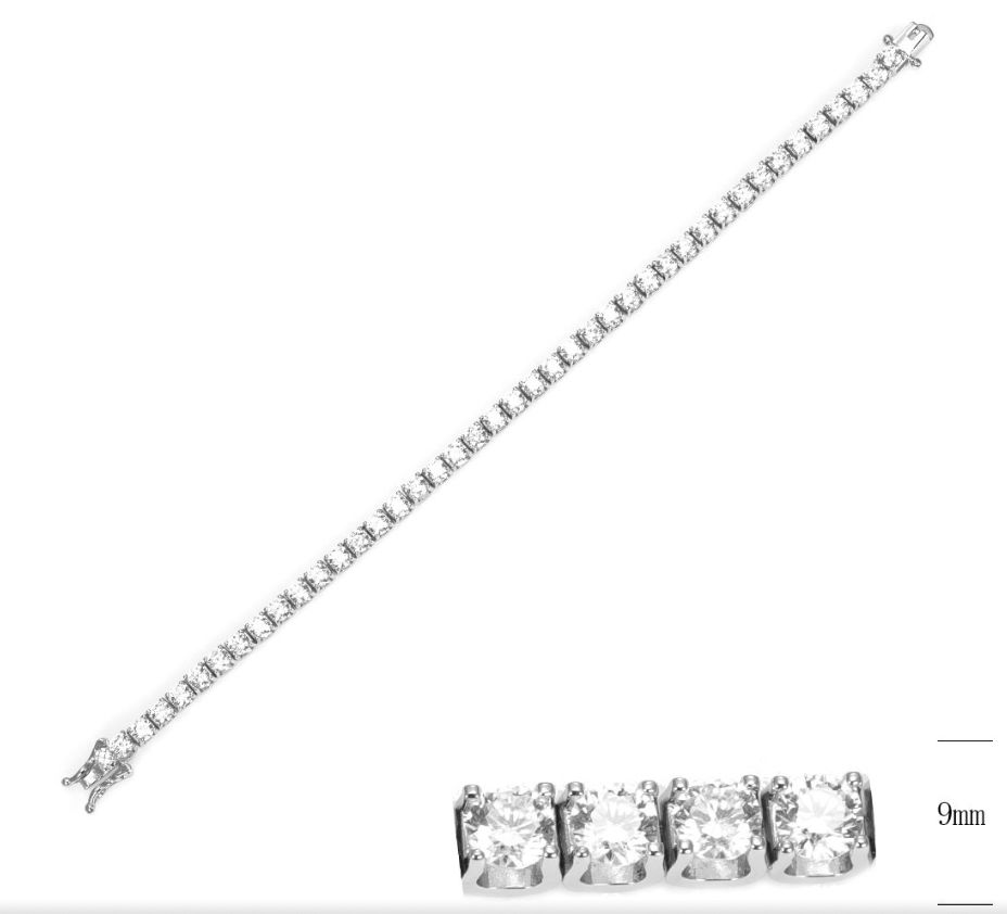 SB15124, Ladies' Moissanite Ring, S925, Rhodium Plated, White, 12.35g