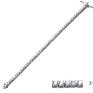 SB02120, Ladies' Moissanite Bracelet, S925, Rhodium Plated, White, 13.21g