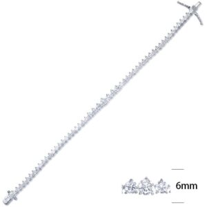 SB07664, Ladies' Moissanite Bracelet, S925, Rhodium Plated, White, 10.95g