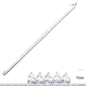SB10196, Ladies' Moissanite Bracelet, S925, Rhodium Plated, White, 10.72g