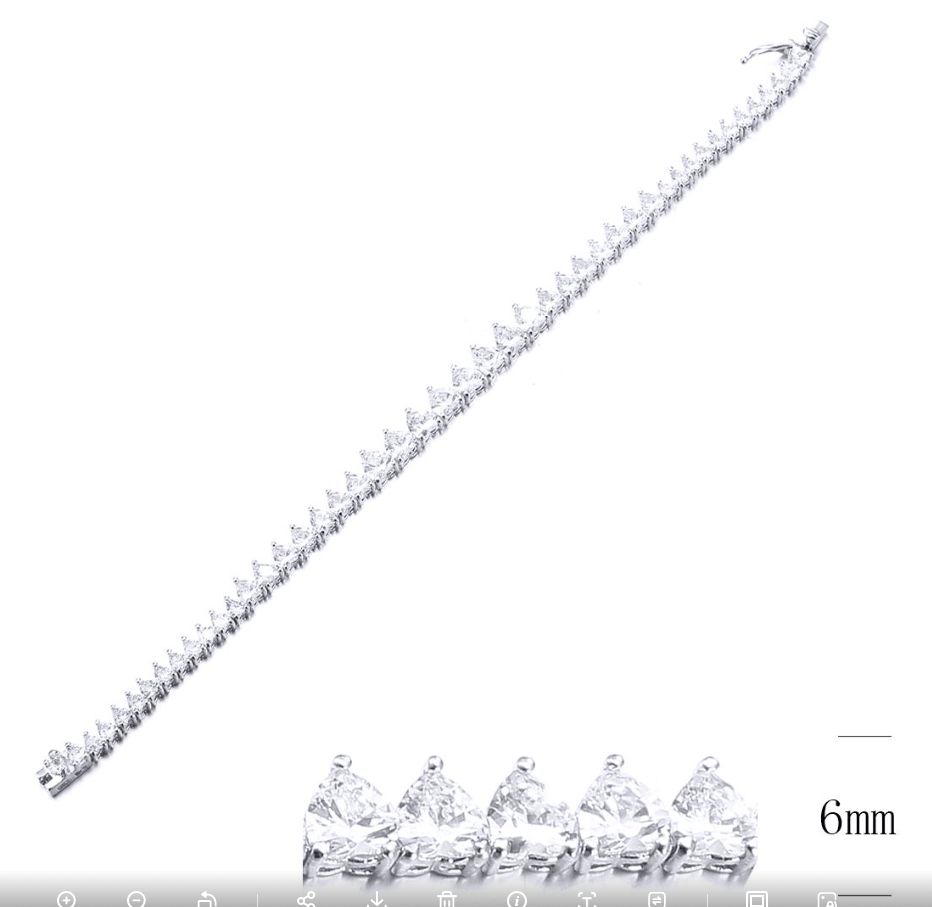 SB10196, Ladies' Moissanite Bracelet, S925, Rhodium Plated, White, 10.72g