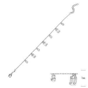SB14810, Ladies' Moissanite Bracelet, S925, Rhodium Plated, White, 3.59g