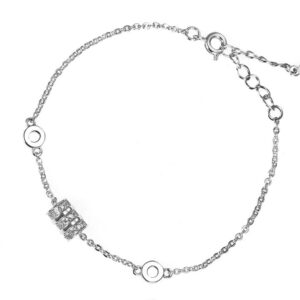 SB00502, Ladies' Moissanite Bracelet, S925, Rhodium Plated, White, 2.51g