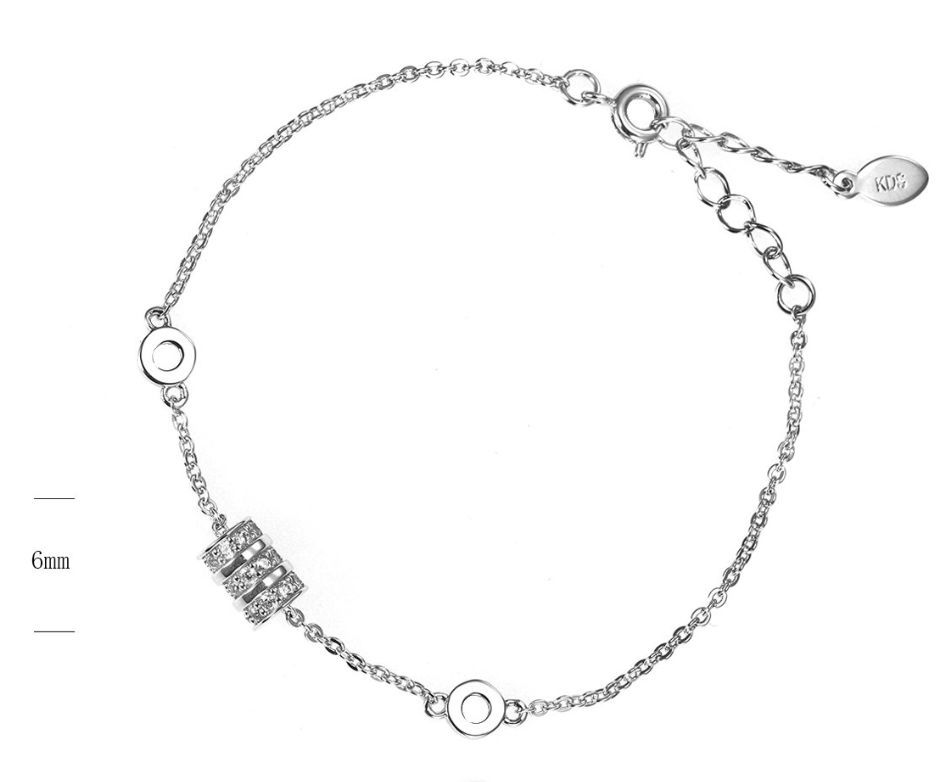SB00502, Ladies' Moissanite Bracelet, S925, Rhodium Plated, White, 2.51g