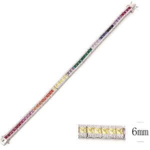 SB11716, Ladies' Moissanite Bracelet, S925, Rhodium Plated, White, 16.37g
