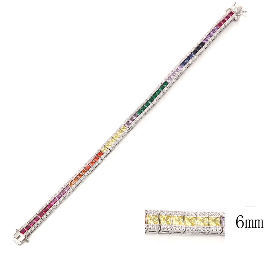 SB11716, Ladies' Moissanite Bracelet, S925, Rhodium Plated, White, 16.37g