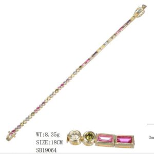 SB19064, Ladies' Moissanite Bracelet, S925, Rhodium Plated, White, 8.41g