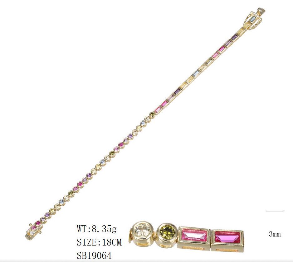 SB19064, Ladies' Moissanite Bracelet, S925, Rhodium Plated, White, 8.41g