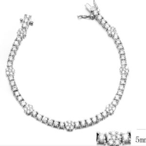 SB09126, Ladies' Moissanite Bracelet, S925, Rhodium Plated, White, 11g