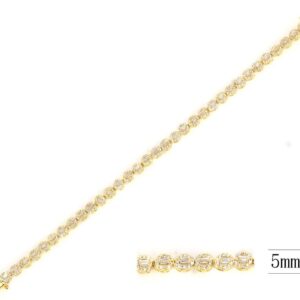 SB13908, Ladies' Moissanite Bracelet, S925, Rhodium Plated, White, 8.86g