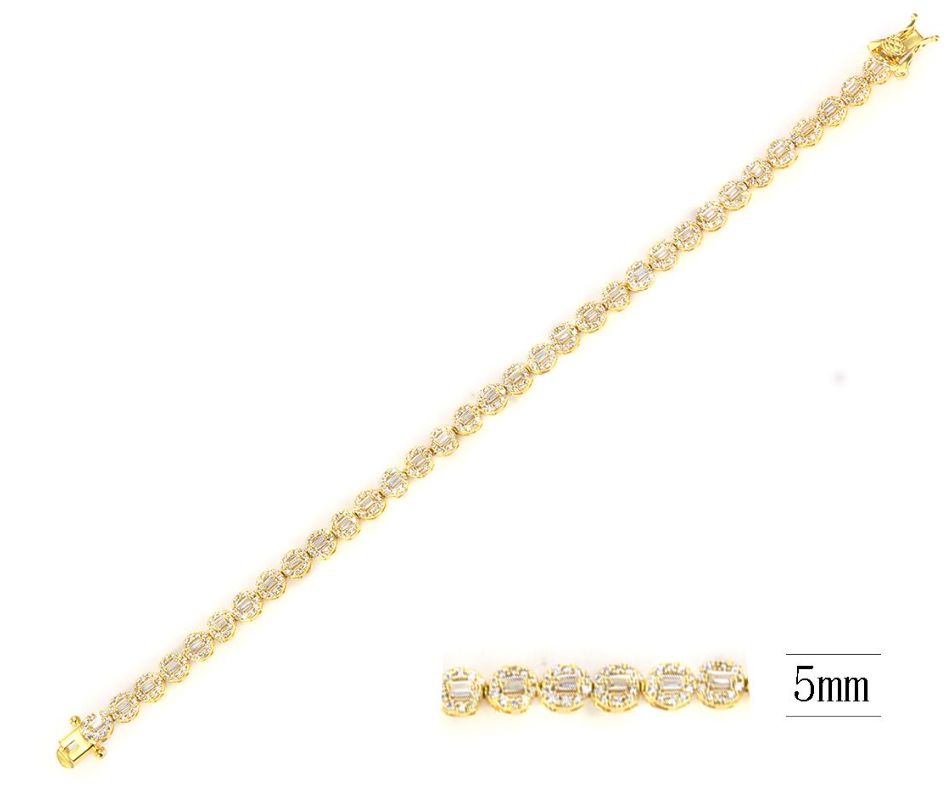 SB13908, Ladies' Moissanite Bracelet, S925, Rhodium Plated, White, 8.86g