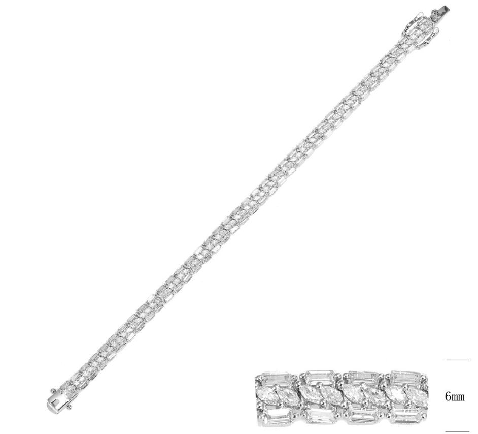 SB14904, Ladies' Moissanite Ring, S925, Rhodium Plated, White, 12.06g