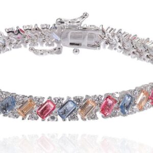 SB17449, Ladies' Moissanite Bracelet, S925, Rhodium Plated, White, 18.06g