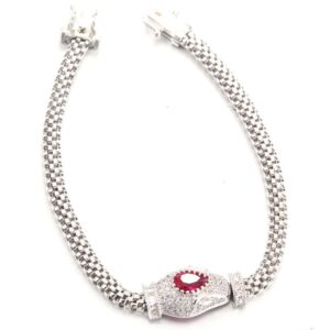 SB12773, Ladies' Moissanite Bracelet, S925, Rhodium Plated, White, 6.99g