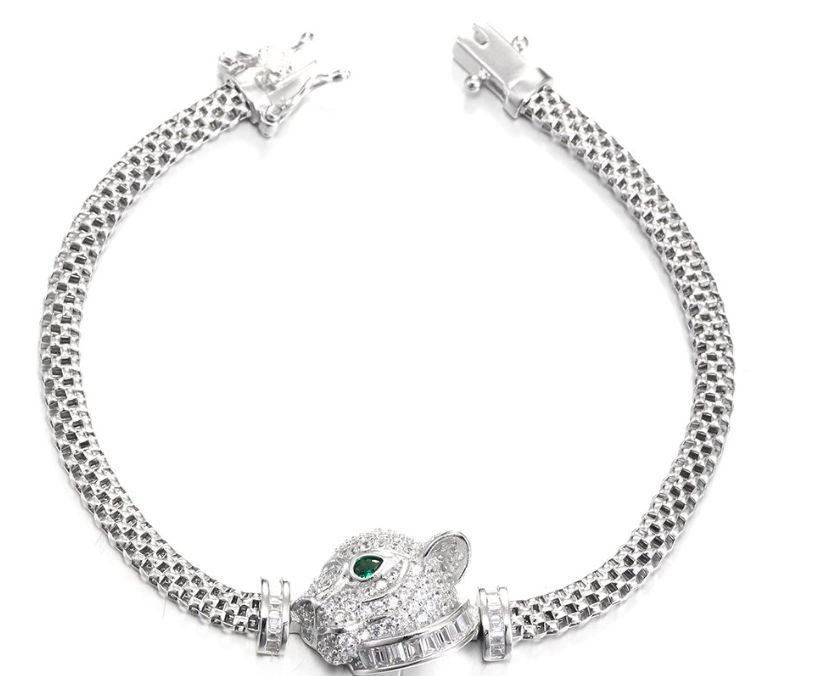 SB10476, Ladies' Moissanite Bracelet, S925, Rhodium Plated, White, 8.48g
