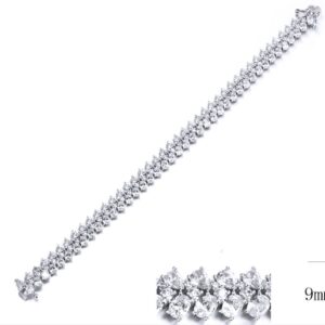 SB12869, Ladies' Moissanite Ring, S925, Rhodium Plated, White, 17.26g