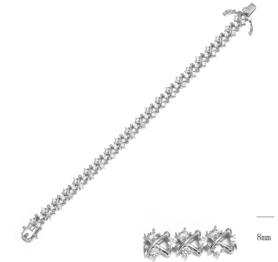 SB15499, Ladies' Moissanite Ring, S925, Rhodium Plated, White, 6.62g