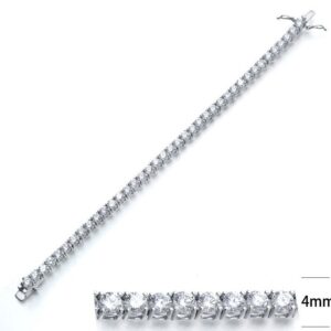 SB02580, Ladies' Moissanite Bracelet, S925, Rhodium Plated, White, 14.52g