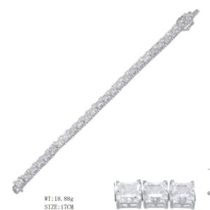 SB17935, Ladies' Moissanite Bracelet, S925, Rhodium Plated, White, 19.56g