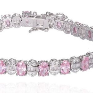 SB16964, Ladies' Moissanite Bracelet, S925, Rhodium Plated, White, 16.16g