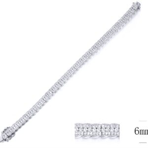 SB10598, Ladies' Moissanite Bracelet, S925, Rhodium Plated, White, 16.06g