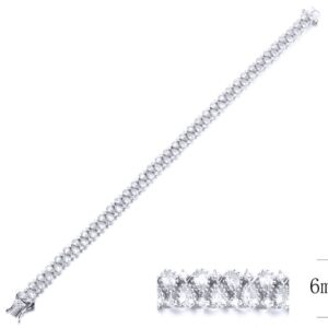 SB12567, Ladies' Moissanite Bracelet, S925, Rhodium Plated, White, 12.95g