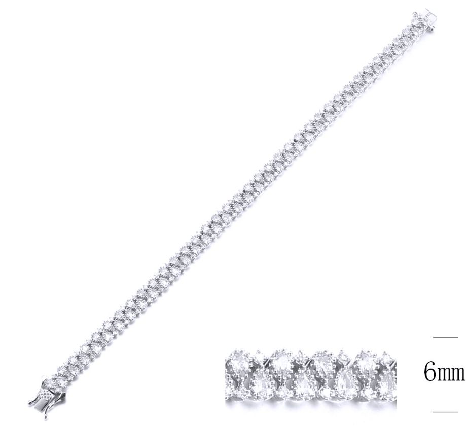 SB12567, Ladies' Moissanite Bracelet, S925, Rhodium Plated, White, 12.95g