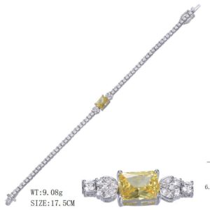 SB19050, Ladies' Moissanite Bracelet, S925, Rhodium Plated, White, 9.9g