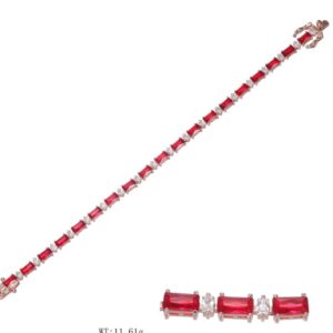 SB18002, Ladies' Moissanite Bracelet, S925, Rhodium Plated, White, 11.1g