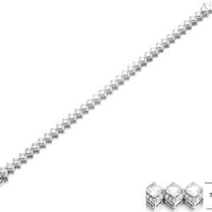 SB13107, Ladies' Moissanite Ring, S925, Rhodium Plated, White, 12.767g