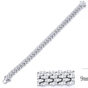 SB11230, Ladies' Moissanite Bracelet, S925, Rhodium Plated, White, 21.967g