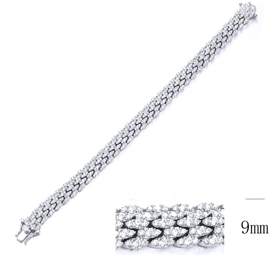 SB11230, Ladies' Moissanite Bracelet, S925, Rhodium Plated, White, 21.967g