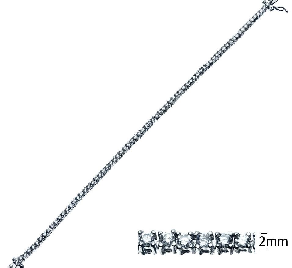 SB04095, Ladies' Moissanite Bracelet, S925, Rhodium Plated, White, 7.667g
