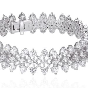 SB00712, Ladies' Moissanite Bracelet, S925, Rhodium Plated, White, 31g