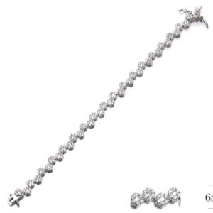SB09089, Ladies' Moissanite Bracelet, S925, Rhodium Plated, White, 10.025g