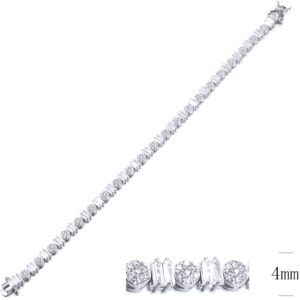 SB10287, Ladies' Moissanite Ring, S925, Rhodium Plated, White, 9.443g
