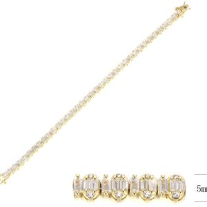 SB13991, Ladies' Moissanite Bracelet, S925, Rhodium Plated, White, 9.5g