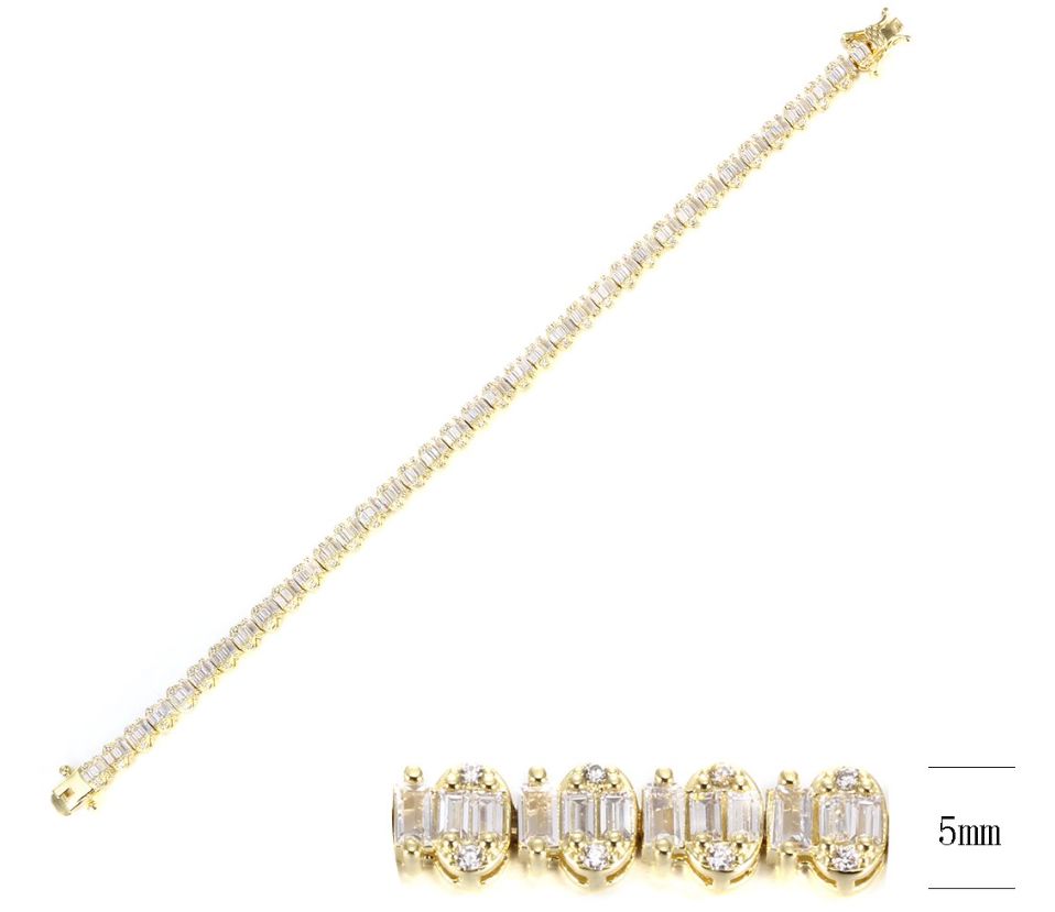SB13991, Ladies' Moissanite Bracelet, S925, Rhodium Plated, White, 9.5g